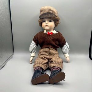 Vintage Porcelain Young Gentleman Doll 18 Inches Long